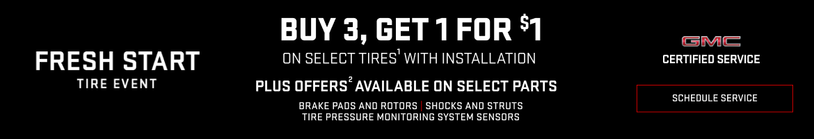 Buy 3, Get 1 for $1 on select tires with installation.